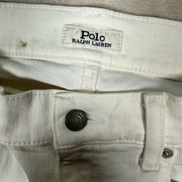 Polo Ralph Lauren The Tompkins Skinny White Jeans Tuxedo Red Stripe Size 27 - Picture 4 of 10